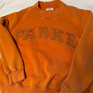 Parke Orange Collegiate Crewneck Sweatshirt